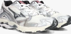 zilveren mizuno lage sneakers wave rider 10 premium dames
