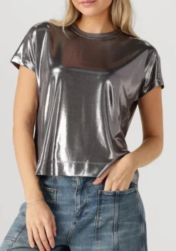 zilveren mos mosh top mmnivola o-neck metallic tee