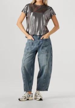 zilveren mos mosh top mmnivola o-neck metallic tee