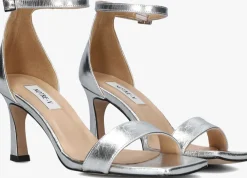 zilveren notre-v sandalen met hak 86605