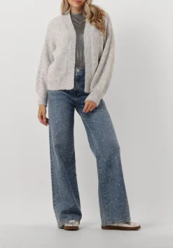 zilveren summum top rond neck top metallic coated jersey