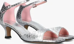 zilveren toral sandalen met hak rubby