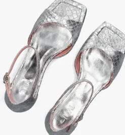zilveren toral sandalen met hak rubby