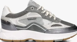 zilverkleurig floris van bommel lage sneakers sfw-10101