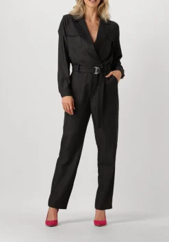 zwarte aaiko jumpsuit jessie pinstripe vis 548