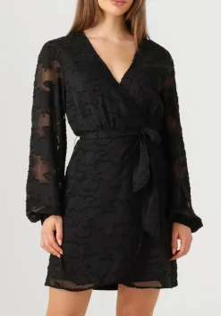 zwarte aaiko mini jurk eloise chiffon flower pes 509