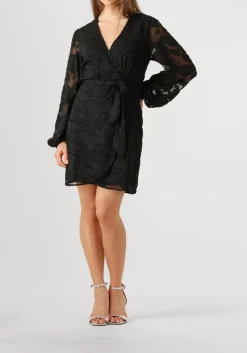 zwarte aaiko mini jurk eloise chiffon flower pes 509