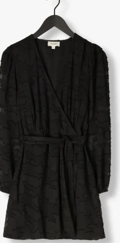 zwarte aaiko mini jurk eloise chiffon flower pes 509