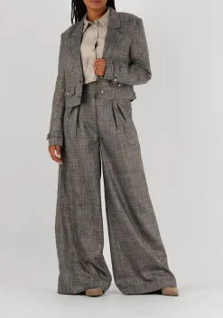 zwarte aaiko pantalon frederique tweed vis 540