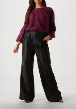 zwarte aaiko pantalon rocia twill shine vis 545