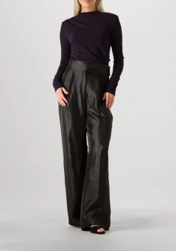 zwarte aaiko pantalon rocia twill shine vis 545