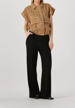 zwarte aaiko wijde broek ramona structure pes 564