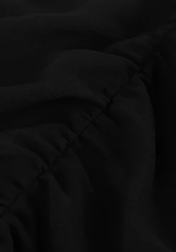 zwarte access mini jurk ruched dress with v neckline