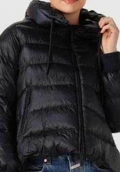 zwarte after label gewatteerde jas blaine