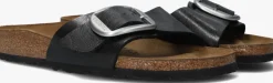 zwarte birkenstock slippers madrid big buckle dames