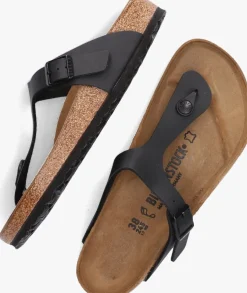 zwarte birkenstock teenslippers gizeh dames