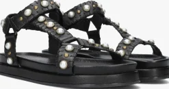 zwarte blasz platte sandalen saran-14