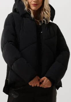 zwarte blonde08 gewatteerde jas korte doorgestikte jas