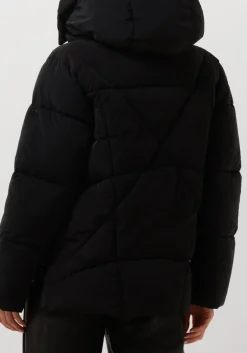 zwarte blonde08 gewatteerde jas korte doorgestikte jas