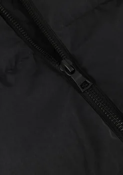 zwarte blonde08 gewatteerde jas lang doorgestikte jas