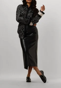 zwarte bruuns bazaar maxirok croco tuanella skirt