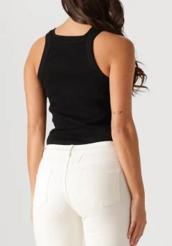 zwarte closed top racer tank top