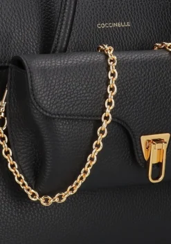 zwarte coccinelle handtas double beat