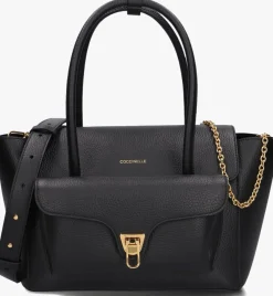 zwarte coccinelle handtas double beat 1