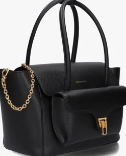 zwarte coccinelle handtas double beat 1