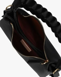 zwarte coccinelle schoudertas boheme grana double