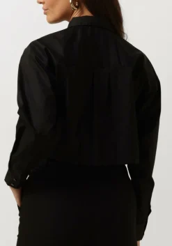 zwarte co'couture blouses cotton crisp cropped shirt