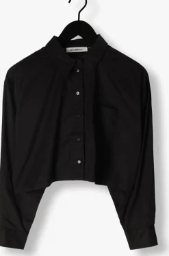 zwarte co'couture blouses cotton crisp cropped shirt