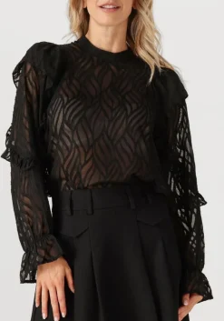 zwarte co'couture blouses rochelle frill blouse