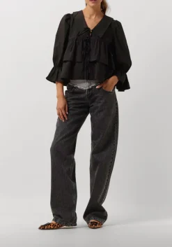 zwarte co'couture blouses co crisp collor blouse