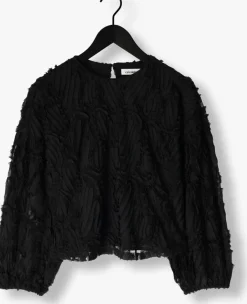 zwarte co'couture blouses shania fluffy blouse