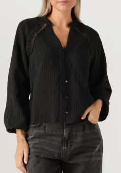 zwarte co'couture blouses shina lace v-shirt