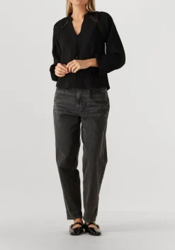 zwarte co'couture blouses shina lace v-shirt