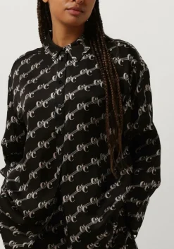 zwarte co'couture blouses logo oversized shirt