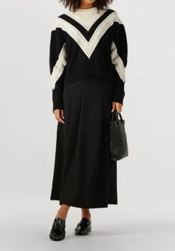 zwarte co'couture maxirok luna pocket pleat skirt