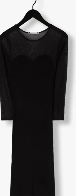 zwarte co'couture midi jurk baducc mix corset dress