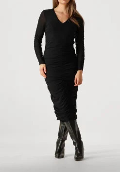 zwarte co'couture midi jurk regan cc rust mesh dress