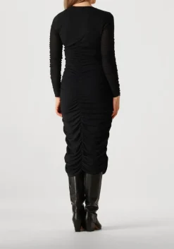 zwarte co'couture midi jurk regan cc rust mesh dress