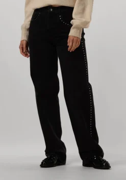 zwarte co'couture straight leg jeans new vika stud long jeans