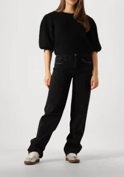 zwarte co'couture trui coralie bow rib knit