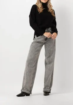 zwarte co'couture truien/vesten maja slit roll neck