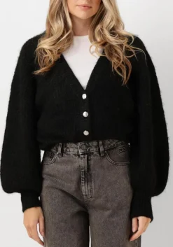 zwarte co'couture vest corelie button knit