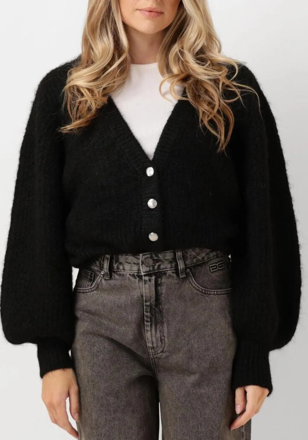 zwarte co'couture vest corelie button knit