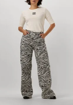 zwarte co'couture wide jeans zion zebra wide pant