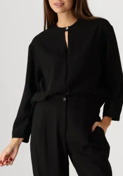 zwarte dante6 blouses thorn drastring cord top