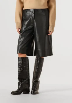zwarte dante6 korte broek avery faux leather bermuda